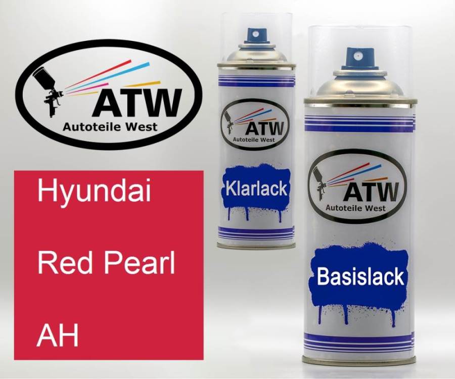 Hyundai, Red Pearl, AH: 400ml Sprühdose + 400ml Klarlack - Set, von ATW Autoteile West.